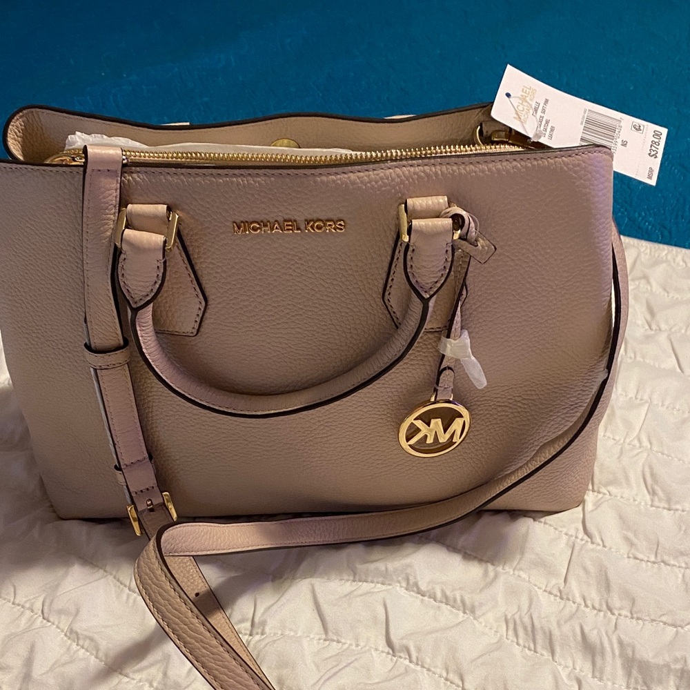 Michael Kors Light Pink Satchel with Gold Accents